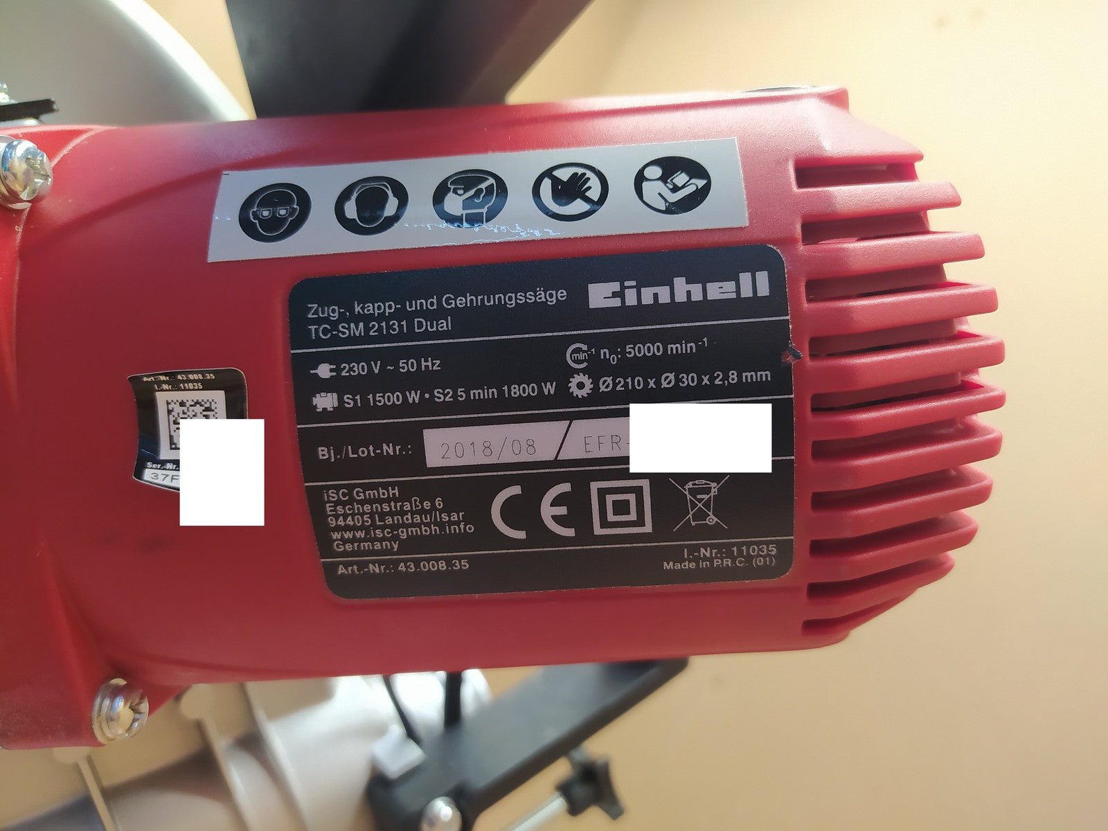 Einhell TC-SM 2131 Dual Elektro-Zug-/Kapp-/Gehrungssäge 4300835, I39149