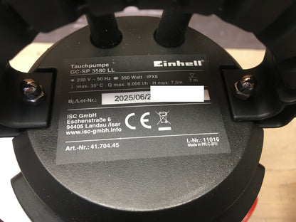 Einhell Tauchpumpe GC-SP 3580 LL, 350 W, 8.000 Liter pro Stunde, I39980