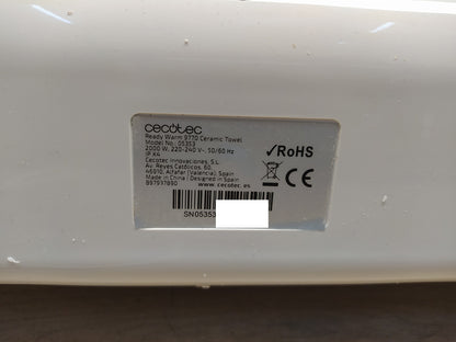 Cecotec 05353 Elektrischer Badheizkörper Ready Warm 9770 Ceramic Towel, I37537