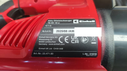 Einhell Akku-Stielstaubsauger TE-SV 18 Li Solo, 18V, I38076