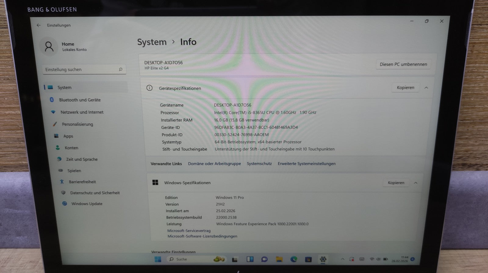 HP Elite x2 G4 Tablet Notebook 13" Touch FHD 1920x1280 i5-8365U 16GB 256GB Wi-Fi