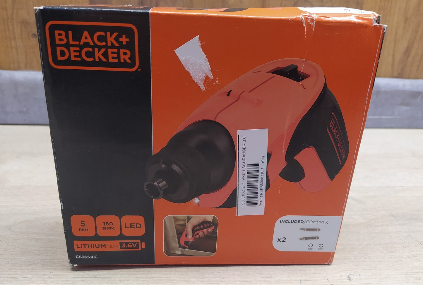 Black+Decker CS3651LC Akku-Schrauber 3,6 V, 1,5 Ah Li-Ion, I37005