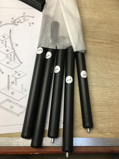Ribelli 500750 Metall-Pflanzenständer 5-stufig in Halbmondform schwarz, I38330