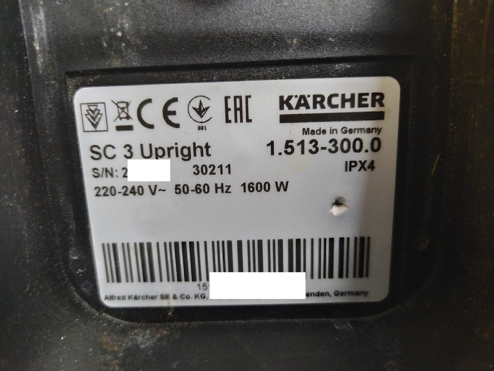 Kärcher SC3 Upright EasyFix Dampfreiniger Dampfmopp 1600W (1.513-300.0), I37680