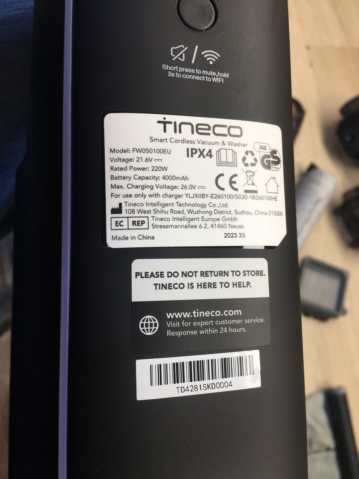 Tineco Floor One S3 Smart Akku-Nass-/Trockensauger FW050100EU, I39785