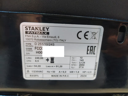 Stanley fatmax Kompressor FCCC4G4STF515 D251/10/24S, I37014