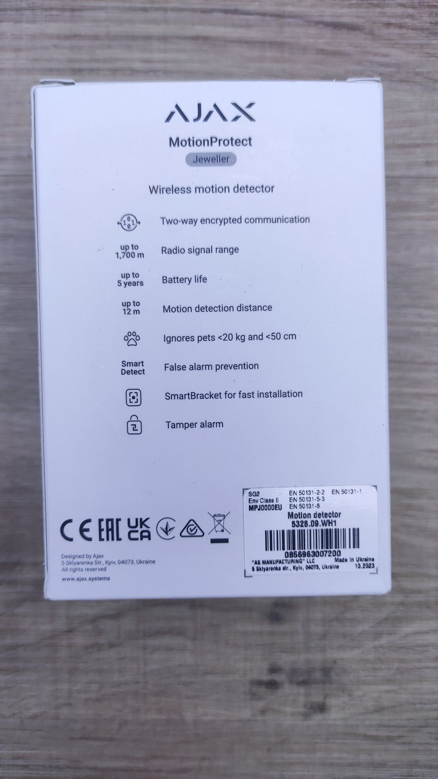 AJAX MotionProtect Bewegungsmelder 5328.09.WH1, I35649