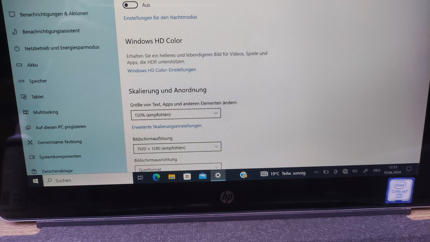 HP Elite x2 1012 G1 Tablet 2-in-1 Touch 12" 1920x1280 M7-6Y57 8GB 512GB SSD WiFi