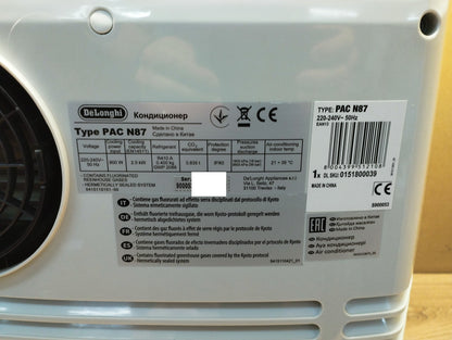 Delonghi Pac N87 Silent mobile Klimaanlage, 9800 BTU, EEK: A, Klimagerät, I39661