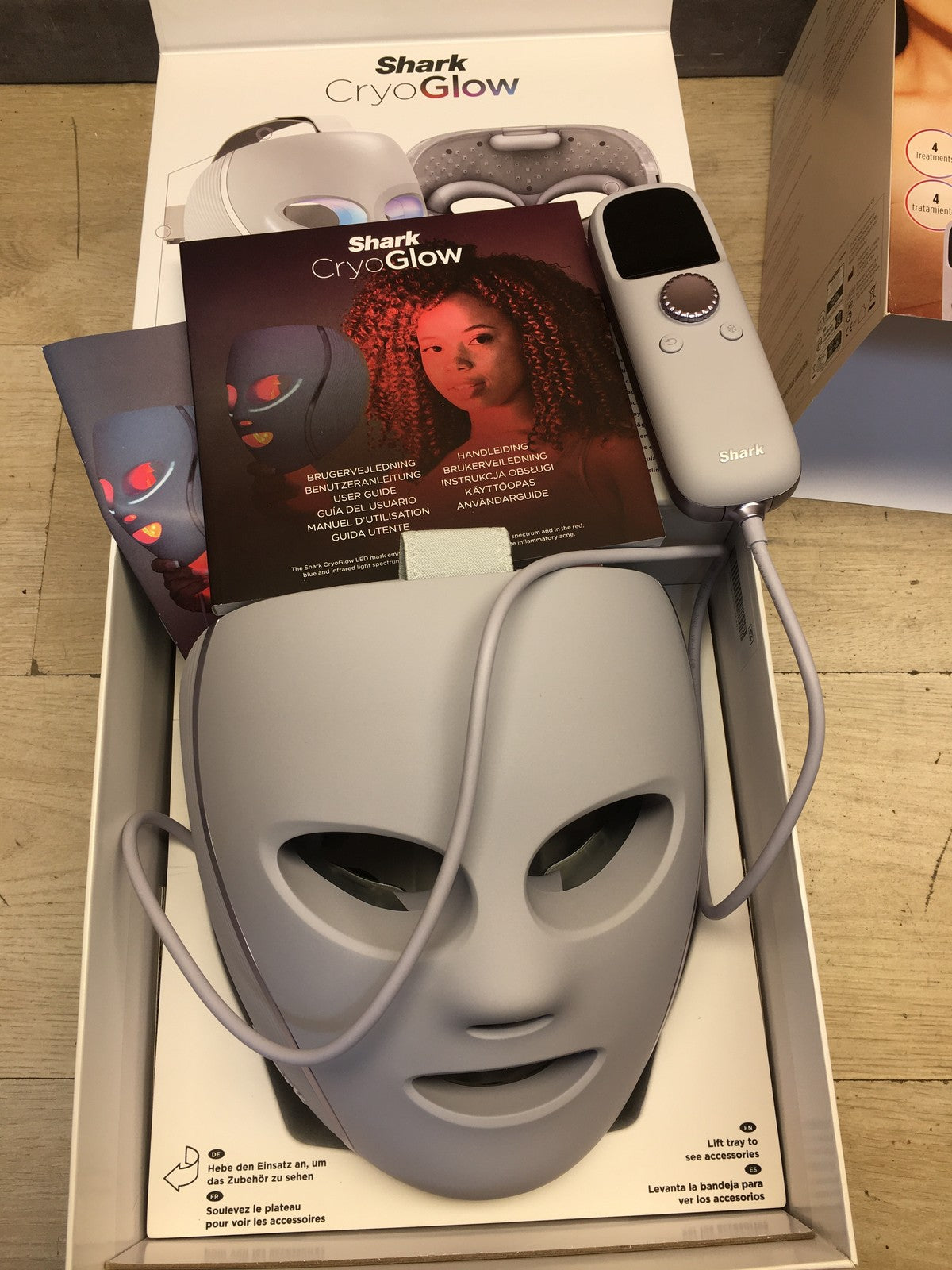 Shark CryoGlow LED-Gesichtsmaske FW312EUPL, Kühlung der Augenpartie, I39054