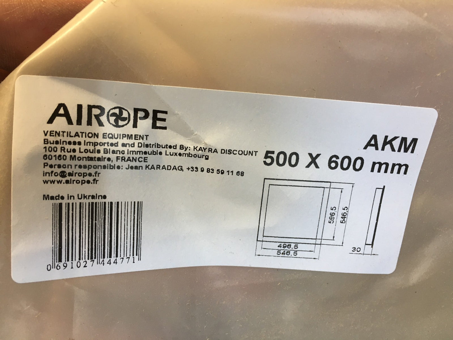 AIROPE Revisionsöffnung 500 x 600 mm aus Stahl mit Magnetverschluss, I36822