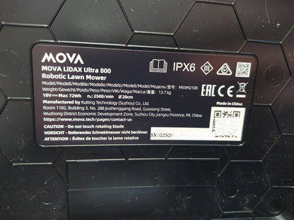 MOVA LiDAX Ultra 800 Mähroboter ohne Begrenzungskabel (MXXM2100)