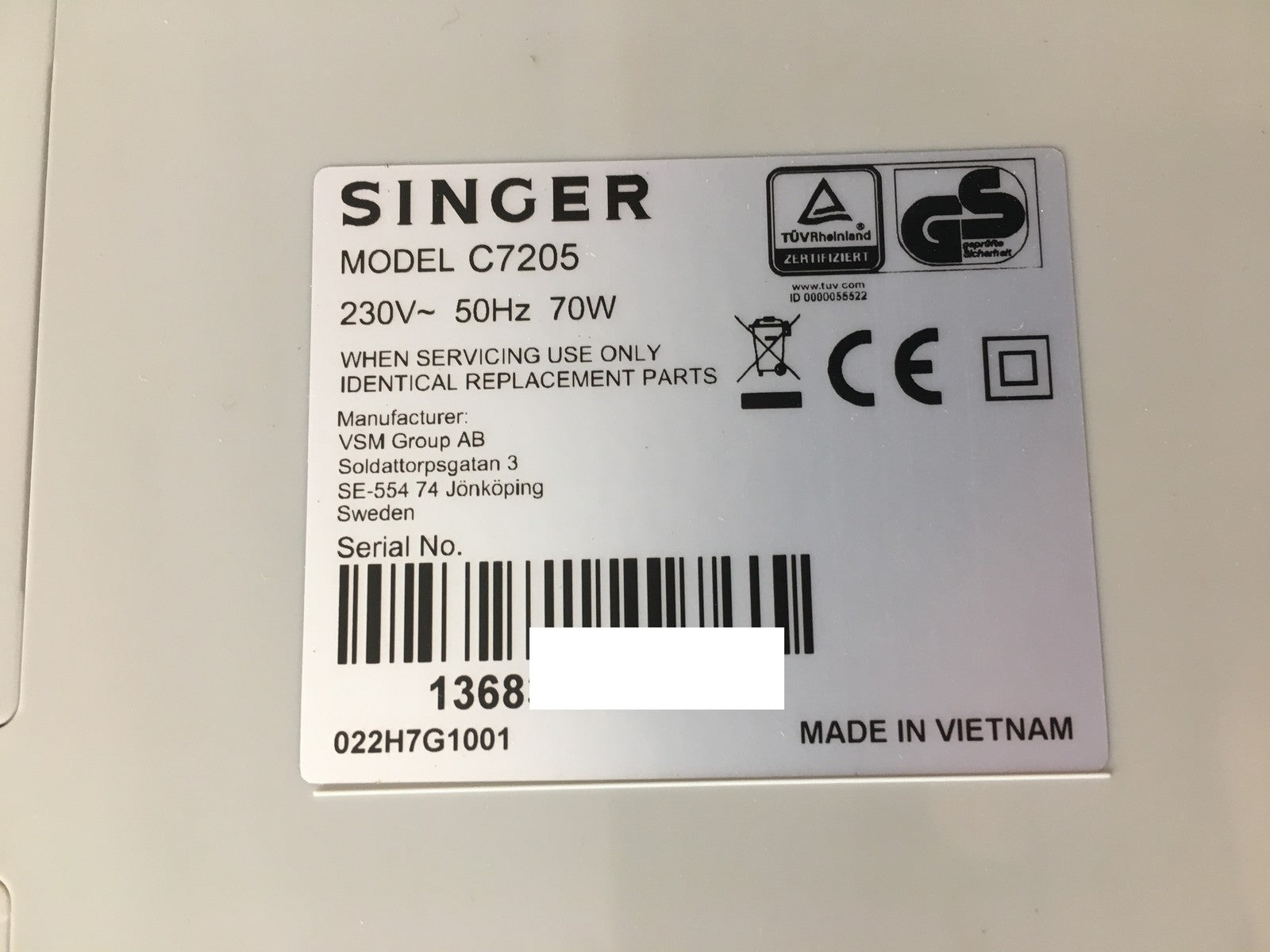 SINGER C7205 Elektro-Nähmaschine, I37804