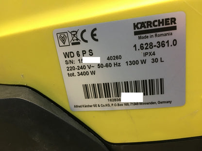 Kärcher WD 6 P S Premium Nass-/Trockensauger (1.628-361.0), 30 L, 1300W, I37348