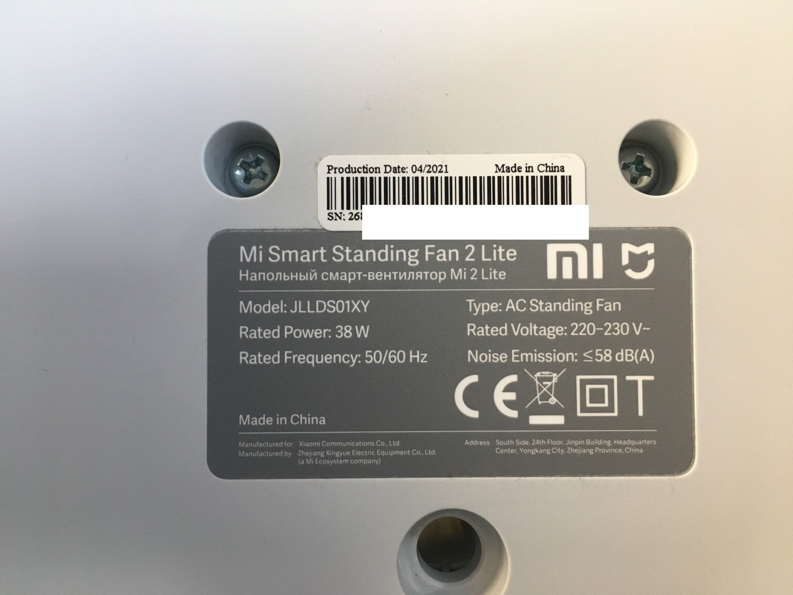 Xiaomi Mi Smart Standing Fan 2 Lite Tisch- & Standventilator, I38998
