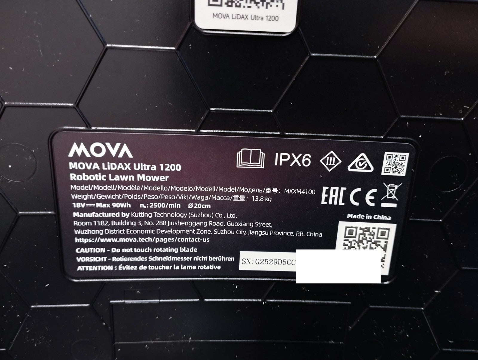 MOVA LiDAX Ultra 1200 Mähroboter ohne Begrenzungskabel MXXM4100, I39589
