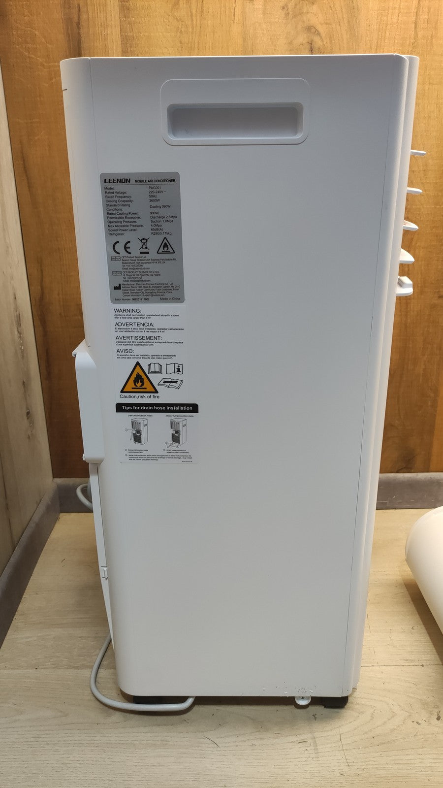 LEENON 4 in 1 mobile Klimaanlage PAC001, 9000 BTU, EEK:A, I39626