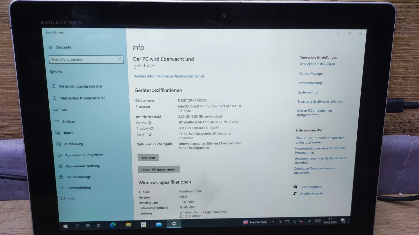HP Elite x2 1012 G1 Tablet 2-in-1 Touch 12" 1920x1280 M5-6Y57 8GB 256GB SSD LTE