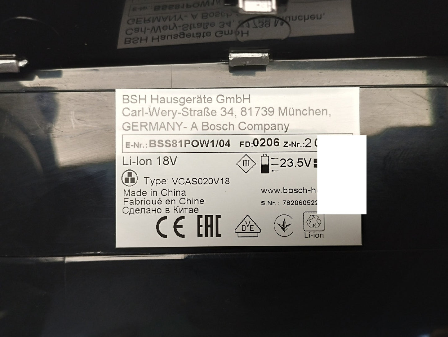 Bosch Serie 8 BSS81POW1 Unlimited ProPower Akku-Handstaubsauger, I39737