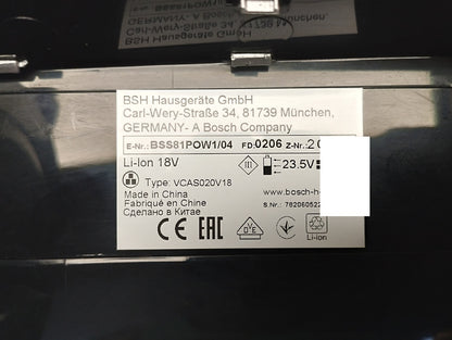Bosch Serie 8 BSS81POW1 Unlimited ProPower Akku-Handstaubsauger, I39737
