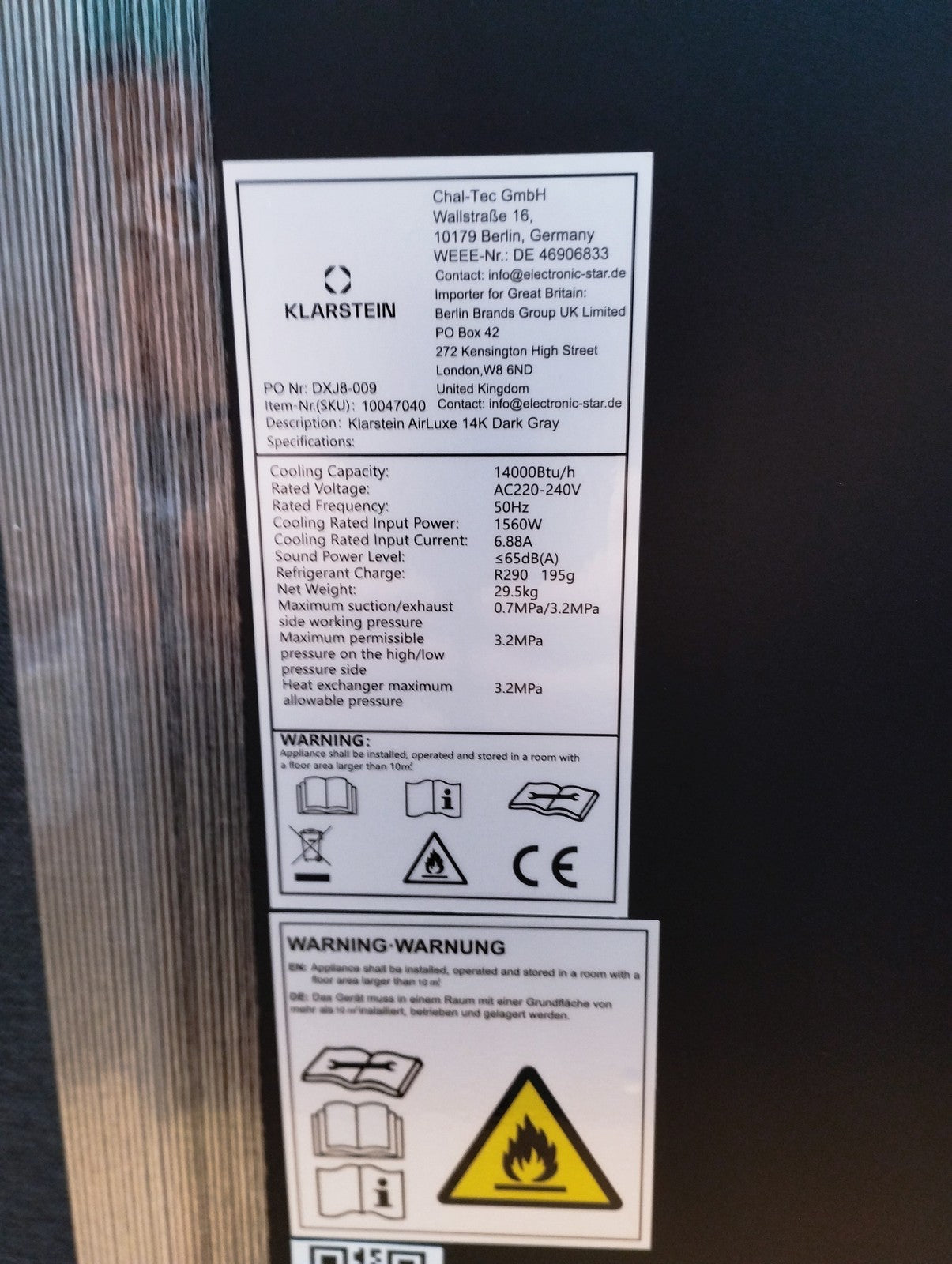 Klarstein AireLux Smart mobile Klimaanlage DXJ8-009, 14000BTU, Klimagerät I39682