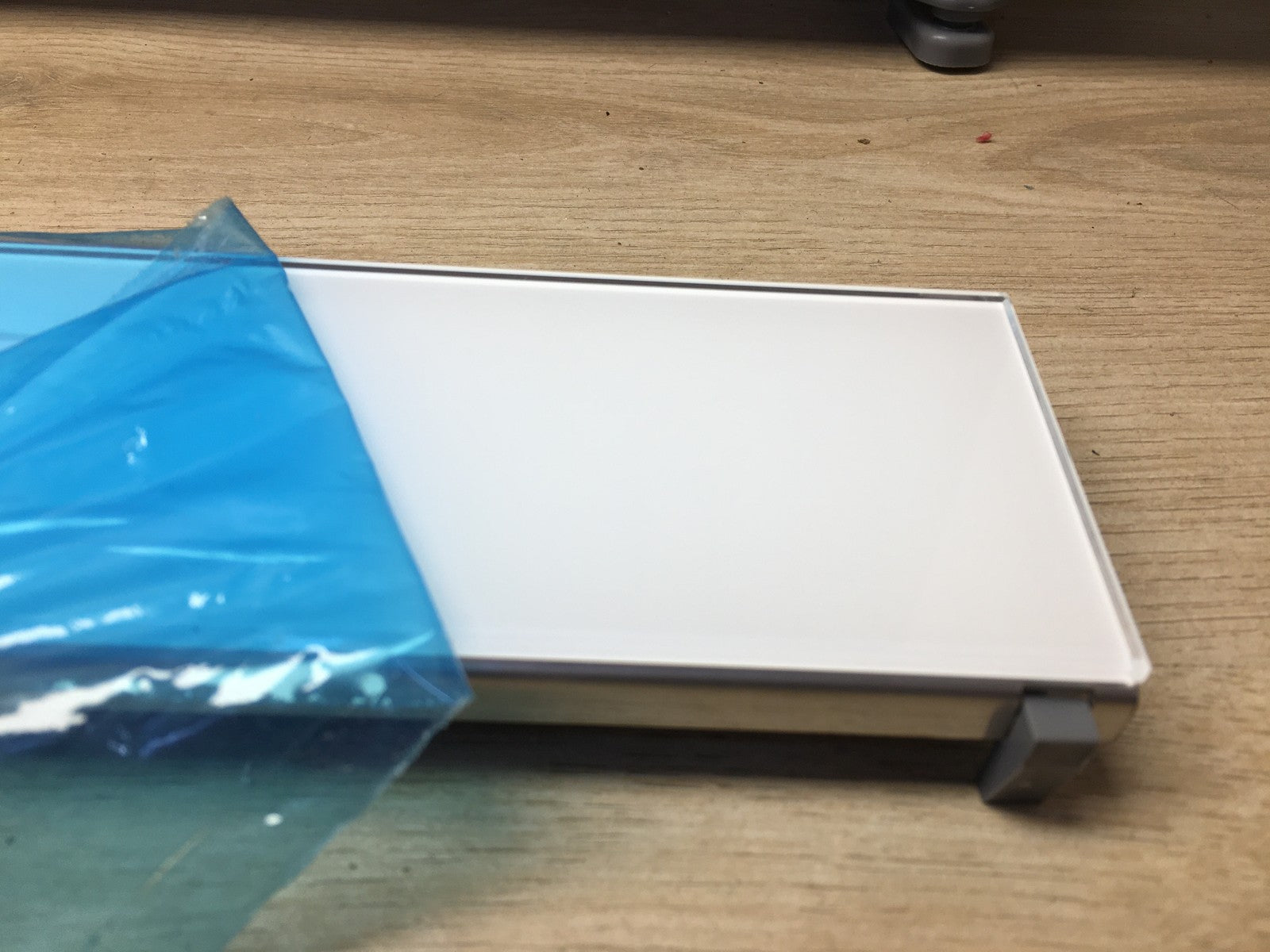 VOGI Duschrinne 100 cm Edelstahl Komplettset Weißes Glas, I36866