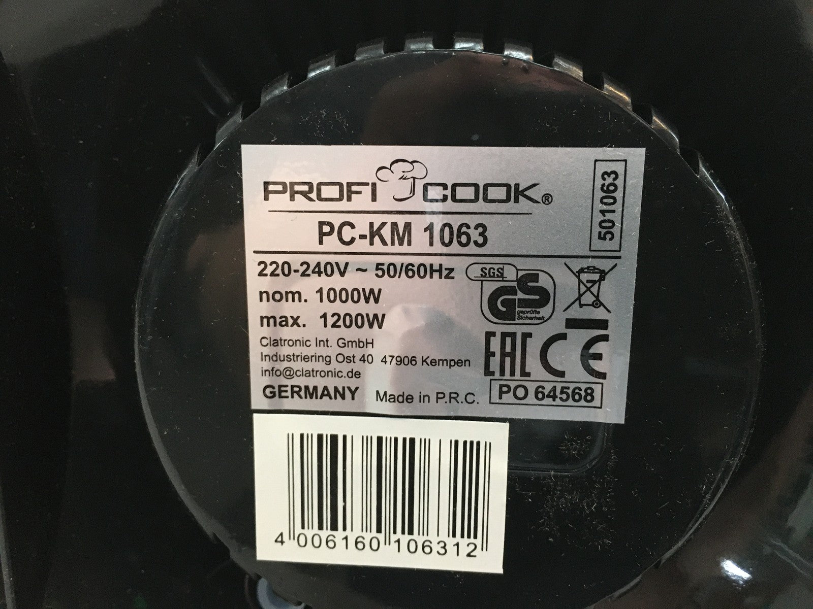 ProfiCook PC-KM 1063 Küchenmaschine, Mixer, Küchenmaschine, I39299