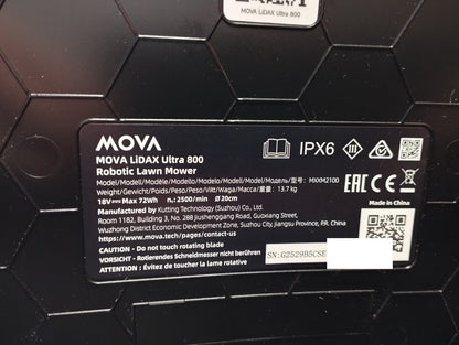 MOVA LiDAX Ultra 800 Mähroboter ohne Begrenzungskabel (MXXM2100), I39588
