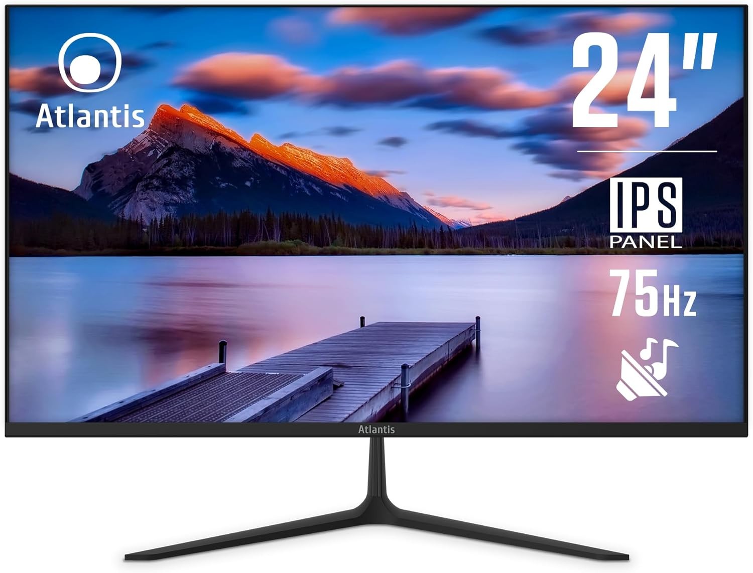 Atlantis A05-HE24I-VHDM Monitor 24" FHD 1920x1080 IPS HDMI DP VGA FreeSync 75Hz