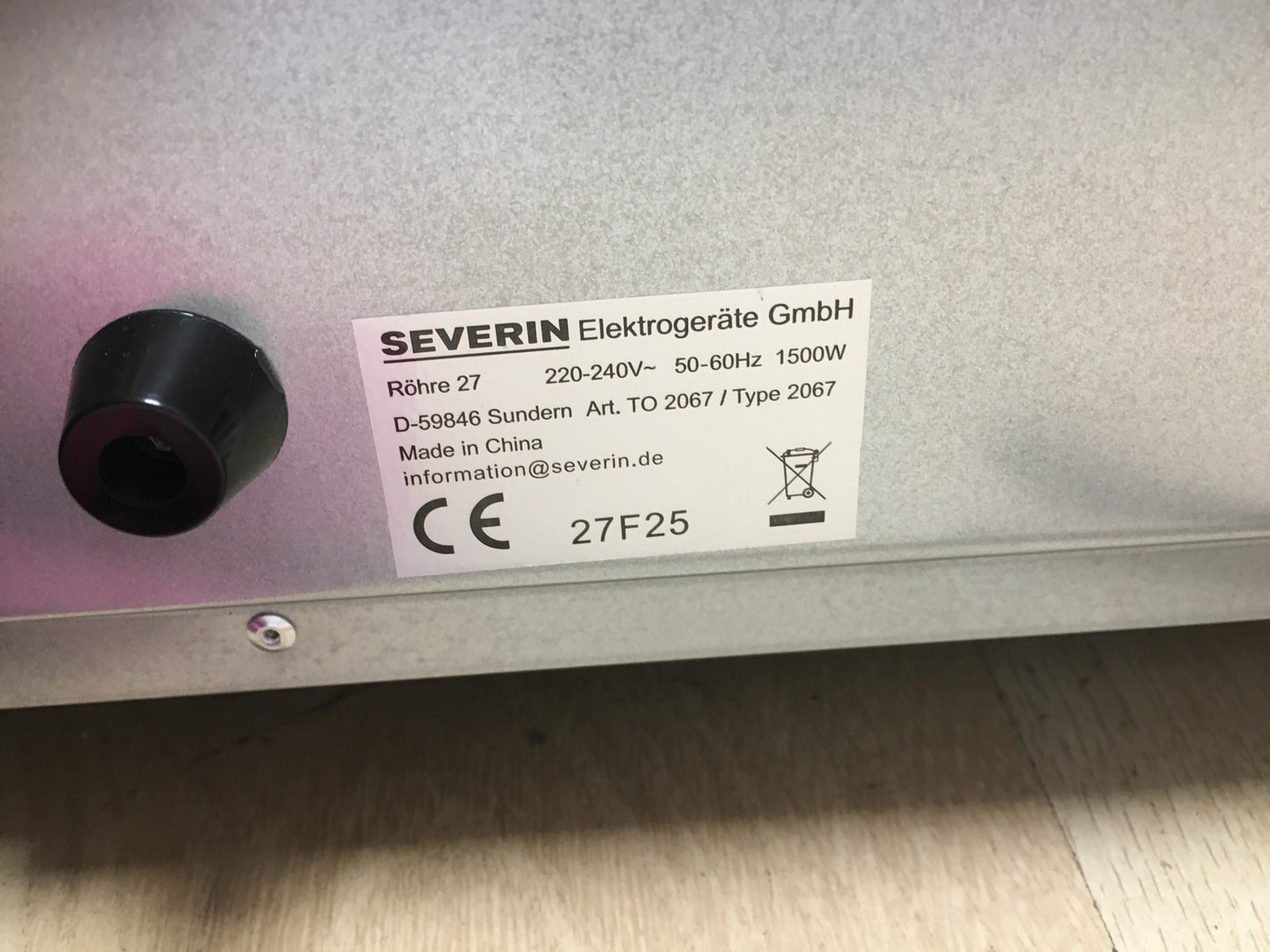 Severin TO 2067 Mini-Backofen, 20 l, schwarz, I39429