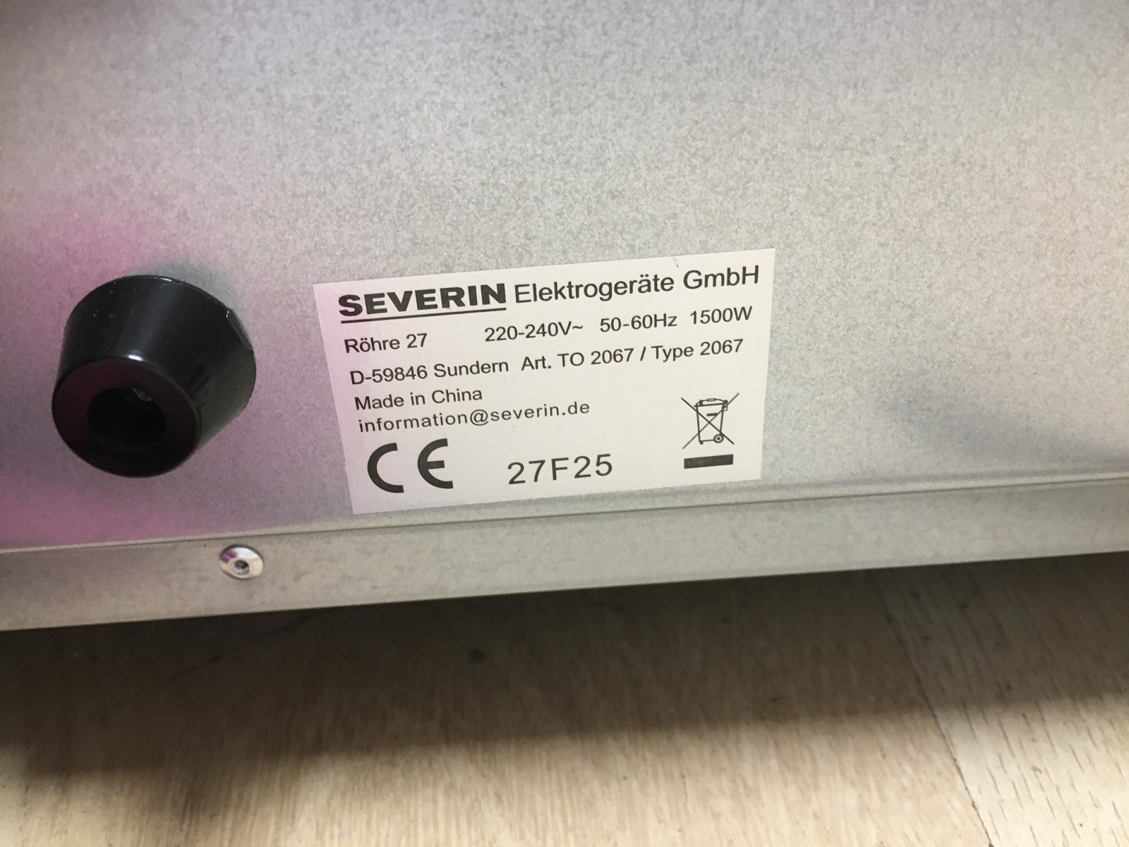 Severin TO 2067 Mini-Backofen, 20 l, schwarz, I39429