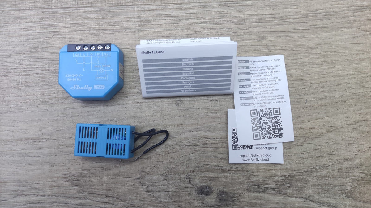 Shelly 1L Gen3 Funk-Schalter mit Bypass-Modul, I40892