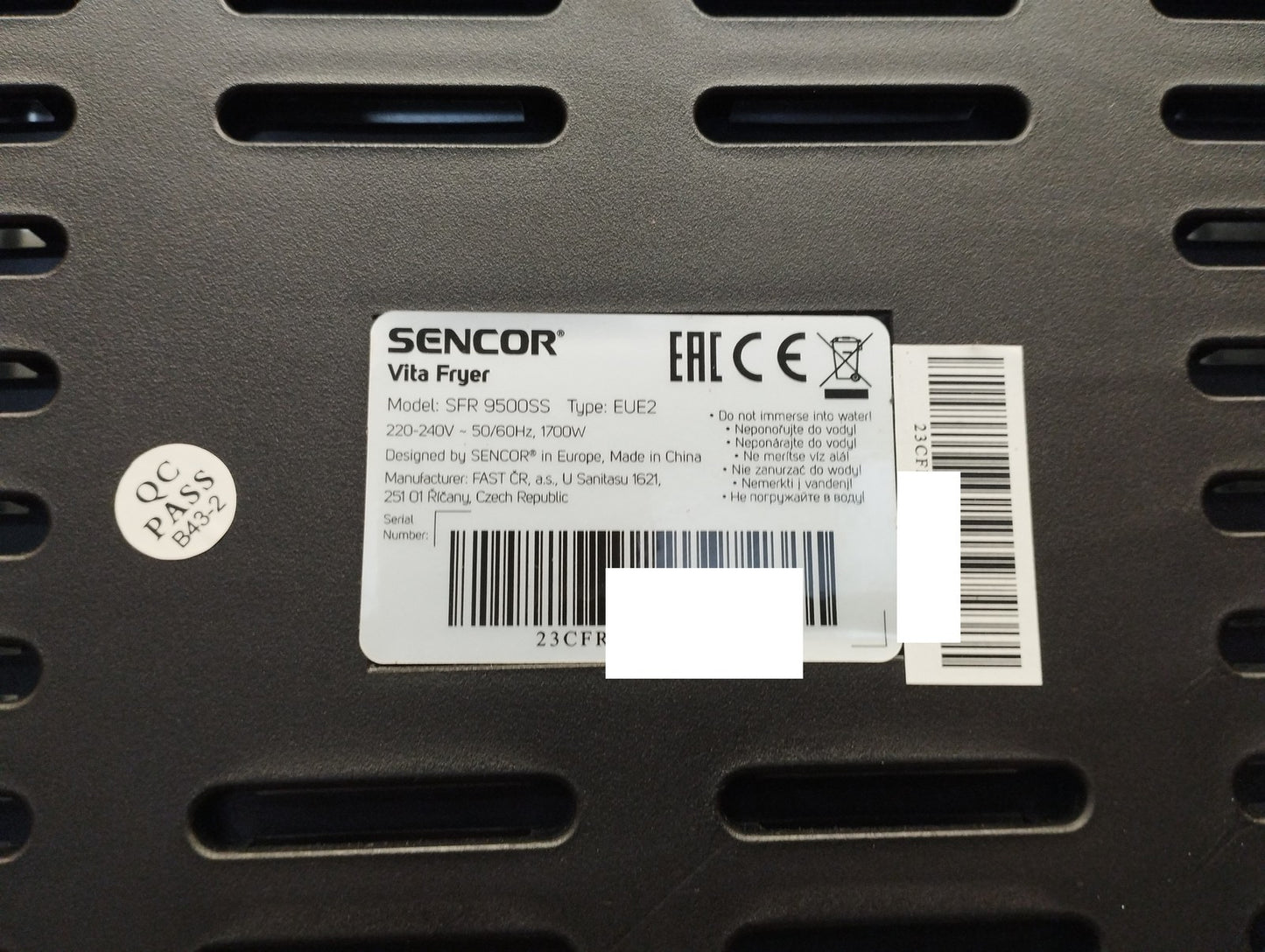 Sencor SFR 9500SS Luftfritteuse Air Fryer, Doppelfachfach, 8L, 1700W, I39443