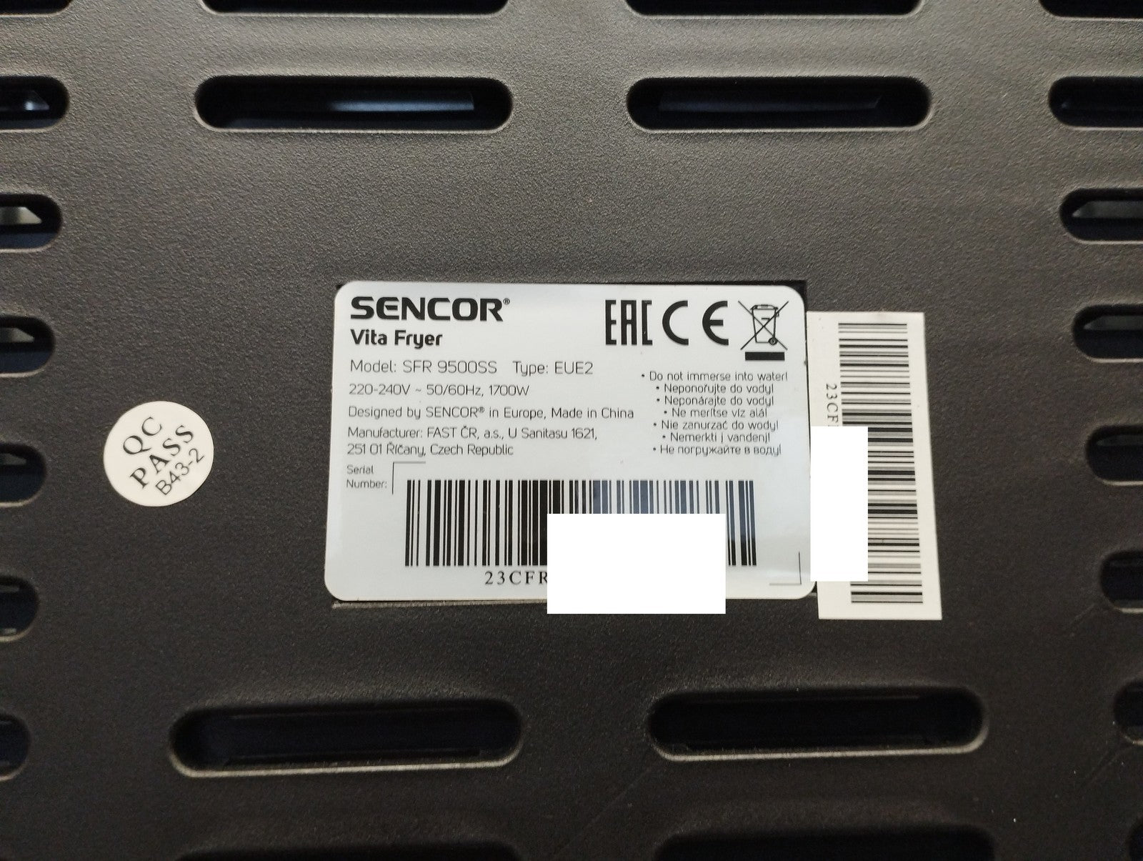 Sencor SFR 9500SS Luftfritteuse Air Fryer, Doppelfachfach, 8L, 1700W, I39443