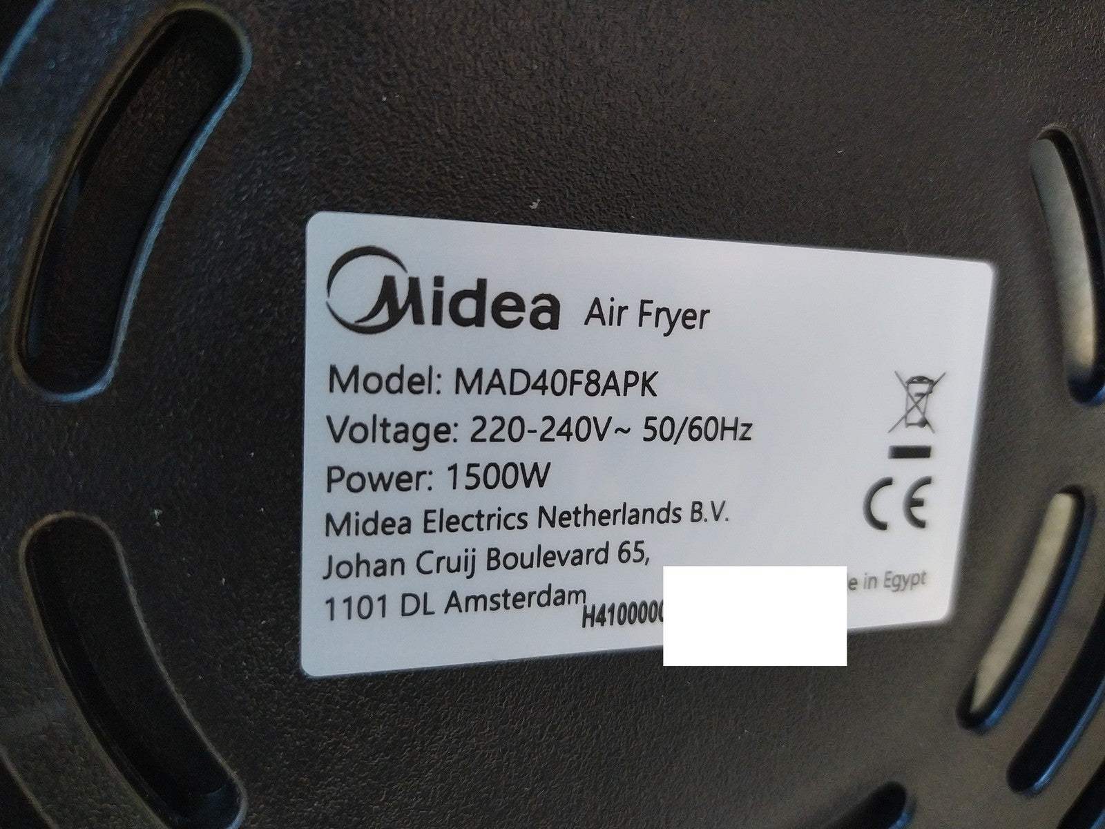 Midea Air Fryer Heißluftfritteuse MAD40F8APK, 1500W, I35951