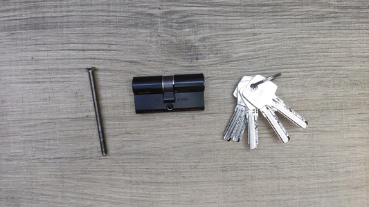 ABUS Profil-Zylinder D6XBL 30/30 mit 5 Schlüsseln 96801 schwar, I39572