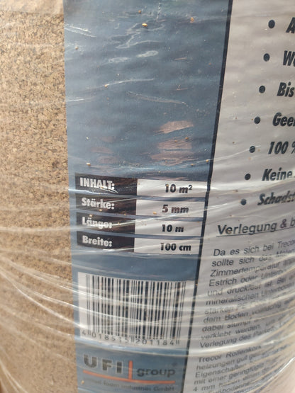 TRECOR Trittschalldämmung Rollenkork Stärke 5 mm, 10 m²  Rolle, I36828