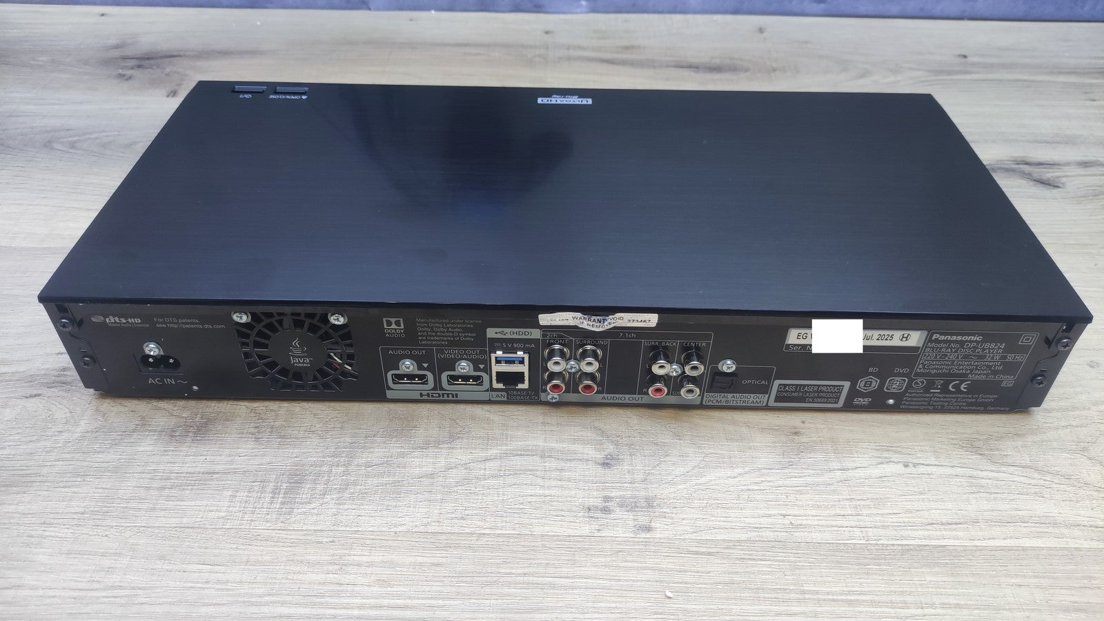 Panasonic DP-UB824 UHD Blu-ray Player, I37774