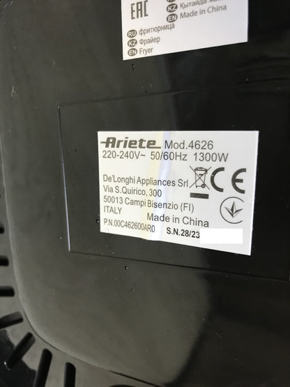 Ariete 4626 Heißluftfritteuse, 1300W, Kapazität 6L, I29080