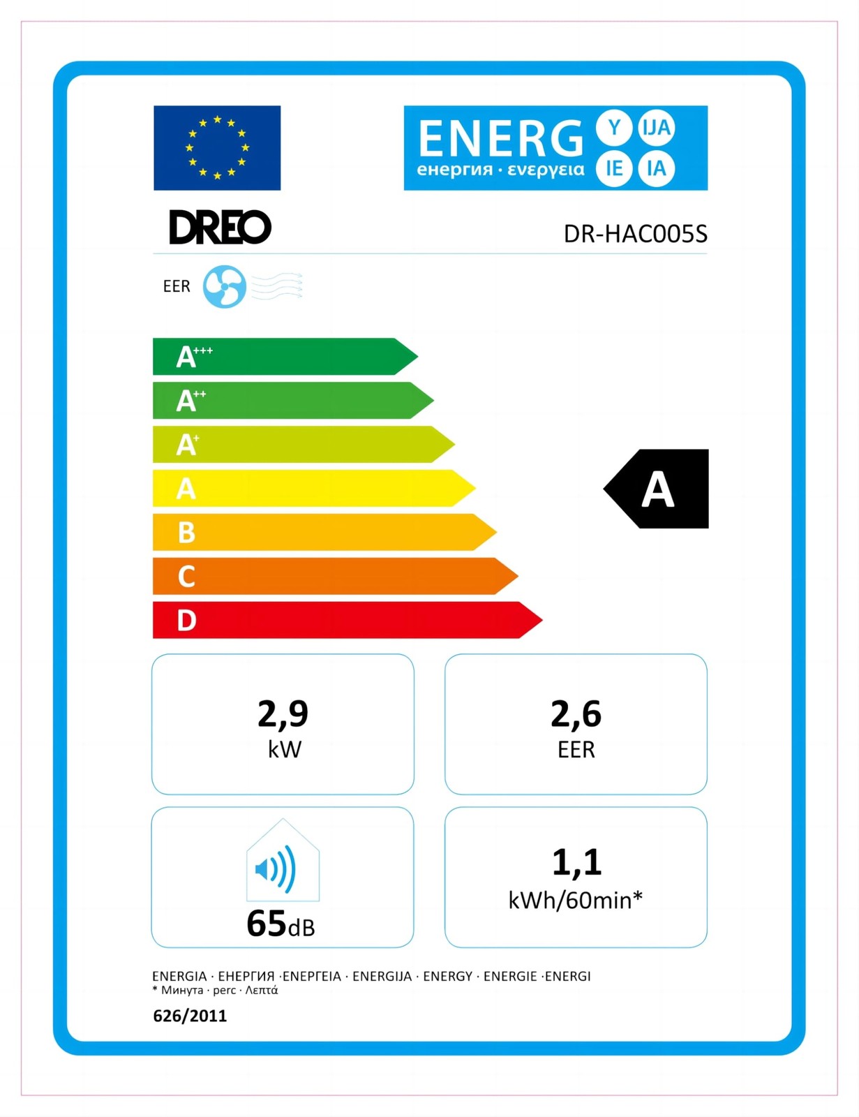 Dreo AC515S Tragbare Klimaanlage, 10.000 BTU, EEK:A, I37758
