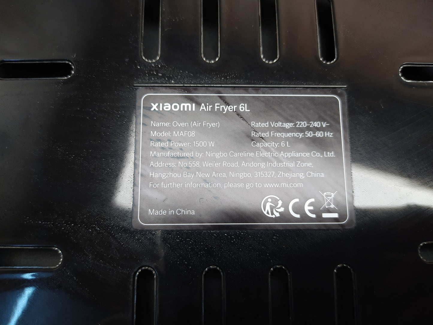 XIAOMI Air Fryer Heißluftfritteuse MAF08, 6L, 1500W, I35921