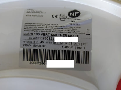 Ariston ARI 100 VERT 560 THER MO EU Warmwasserspeicher 100L, EEK:C, I35186
