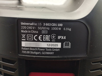 Bosch UniversalVac 15 Nass- und Trockensauger 3603CD1100 1000 W IPX4