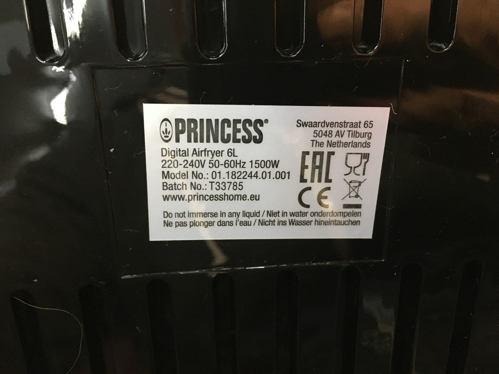 Princess 0118224401001 Heißluftfritteuse 6L XXL, 1500W, I36297