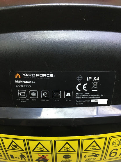 Yard Force SA500ECO Akku-Rasenmähroboter für bis zu 500m² , I34750