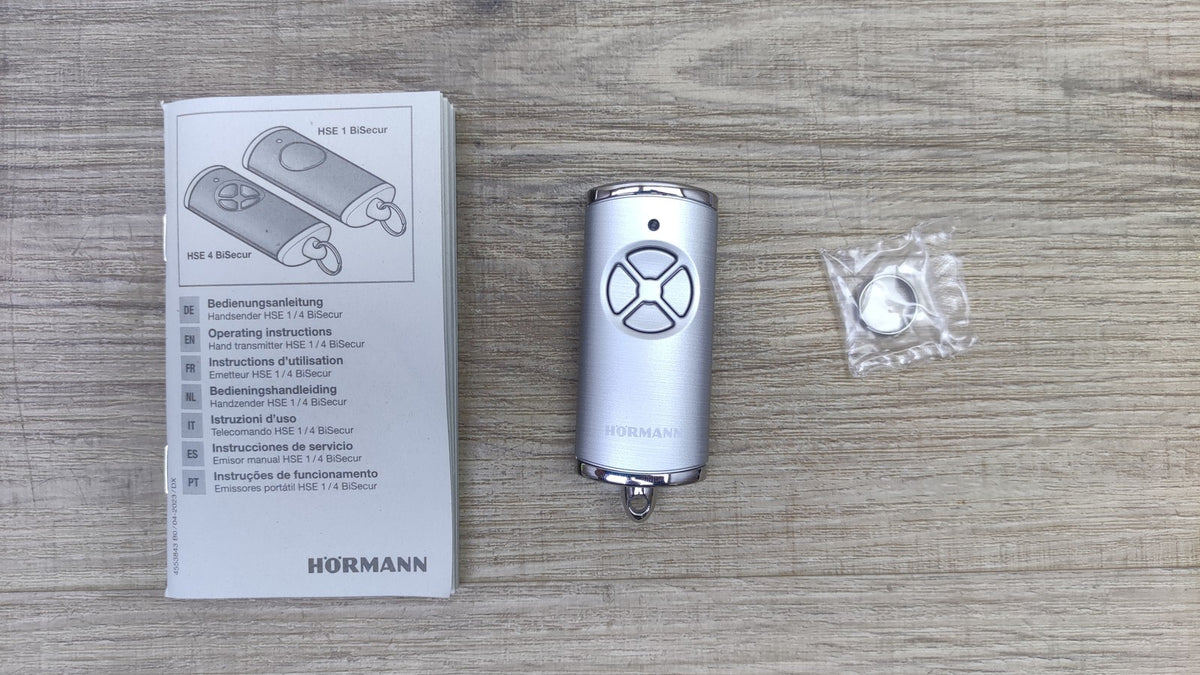 Hörmann Handsender HSE 4 BS (Frequenz 868 MHz), silber, I41003