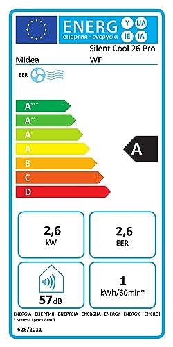Midea Mobiles Klimagerät Silent Cool 26 Pro WF, 9000 BTU 2,6kW, EEK:A, I39005