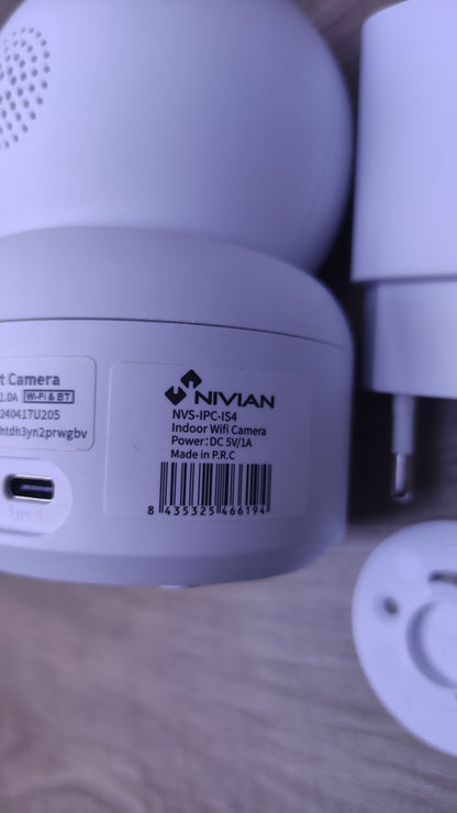 NIVIAN WLAN‑Innenkamera NVS-IPC-IS4, 360° SuperHD 2K, I34490