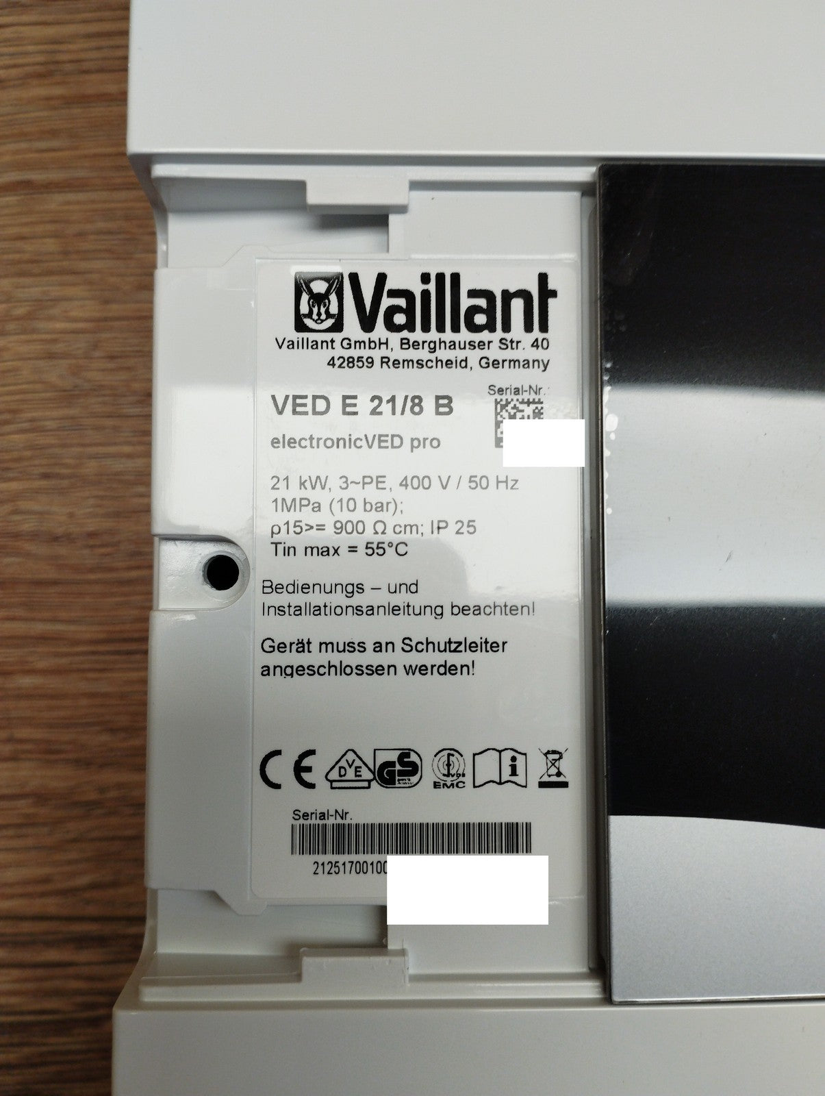 Vaillant VED E 21/8 B Elektro-Durchlauferhitzer, 400V, EEK:A, I39982