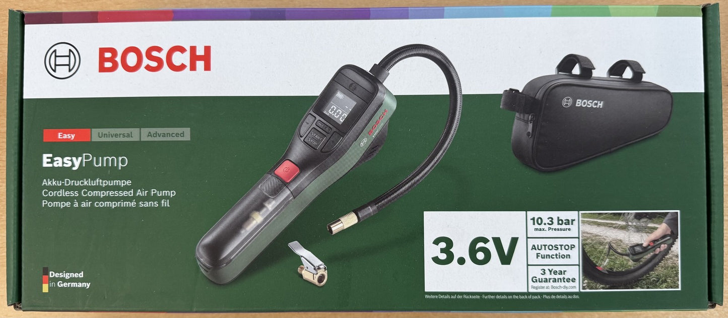 Bosch DIY EasyPump Akku-Luftpumpe inkl. Tasche (0603947002), I38332